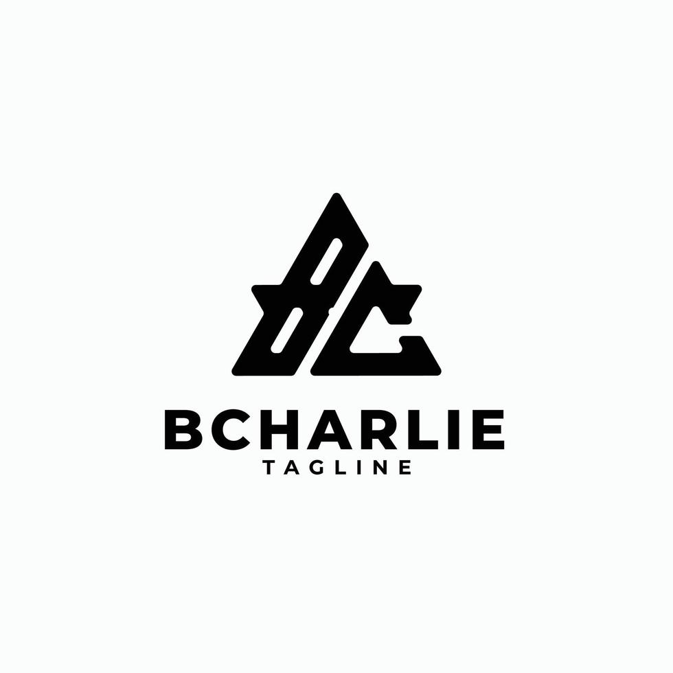 Logo letters Triangle Initials Monogram logo BC, B and C vector