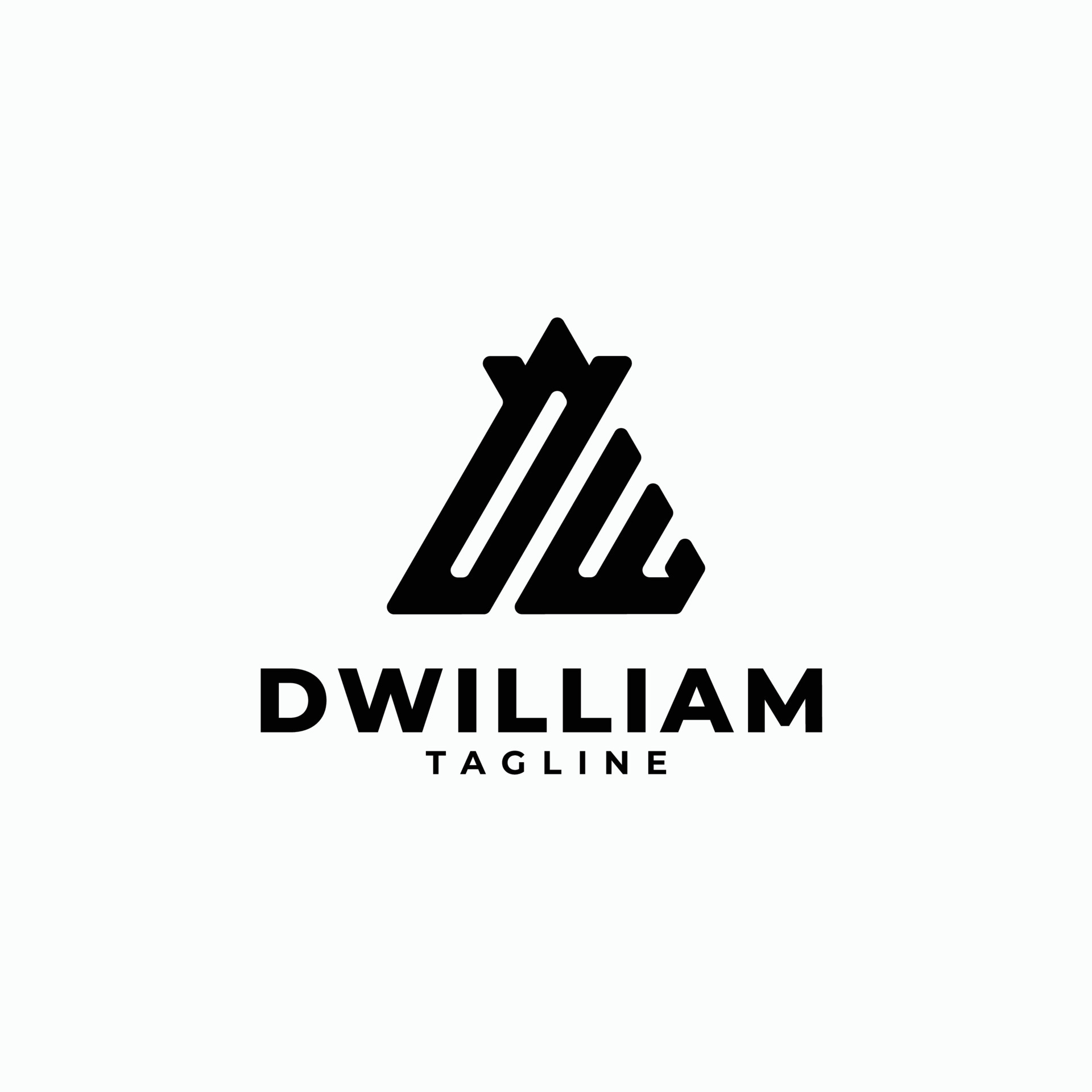 Triangle initials monogram logo with letter DW, D and W 8692634 Vector