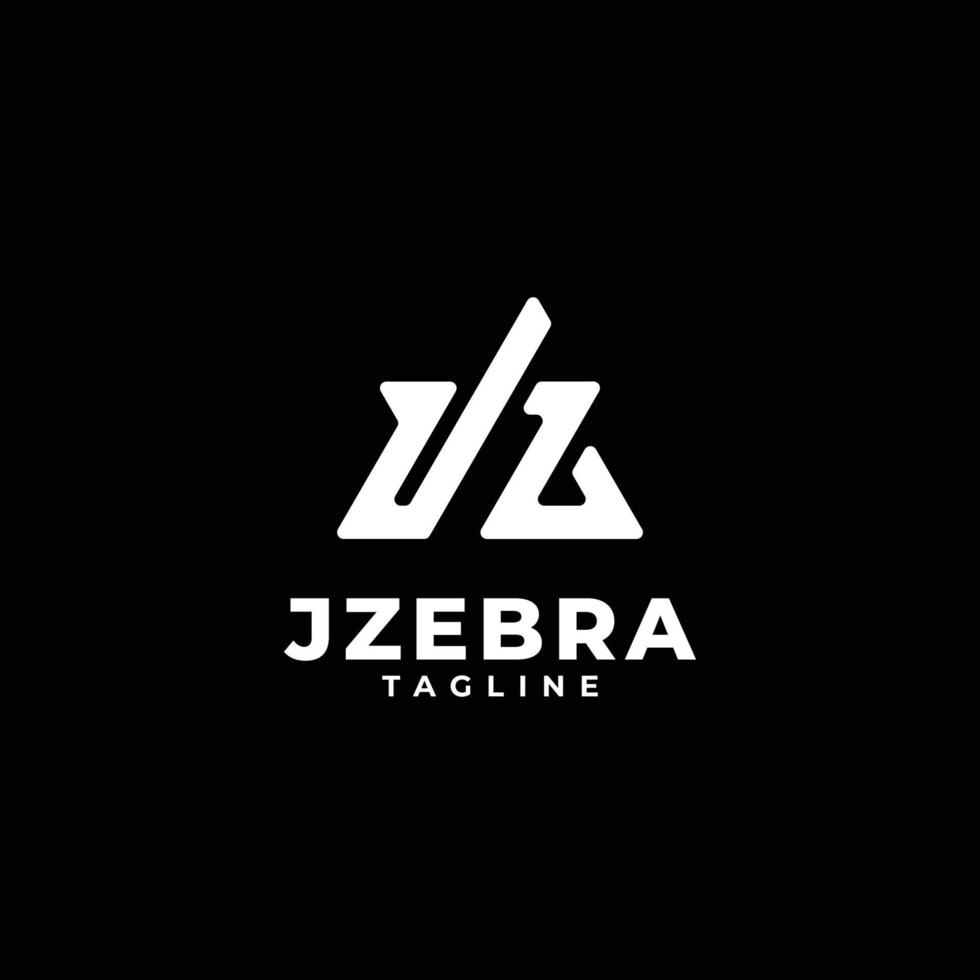 logotipo de monograma de iniciales triangulares con letra jz, j y z vector