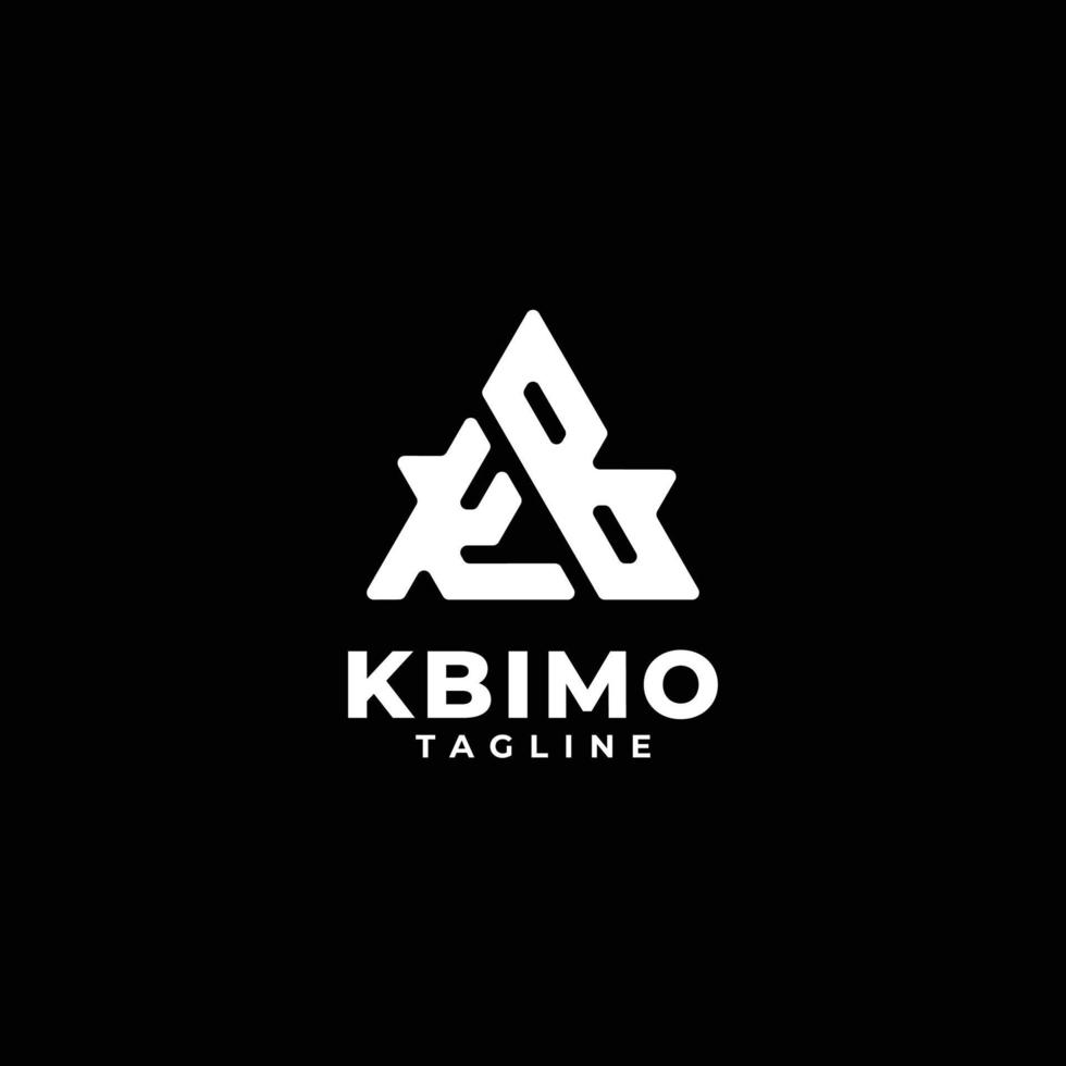 Triangle initials monogram logo with letter KB, K and B vector