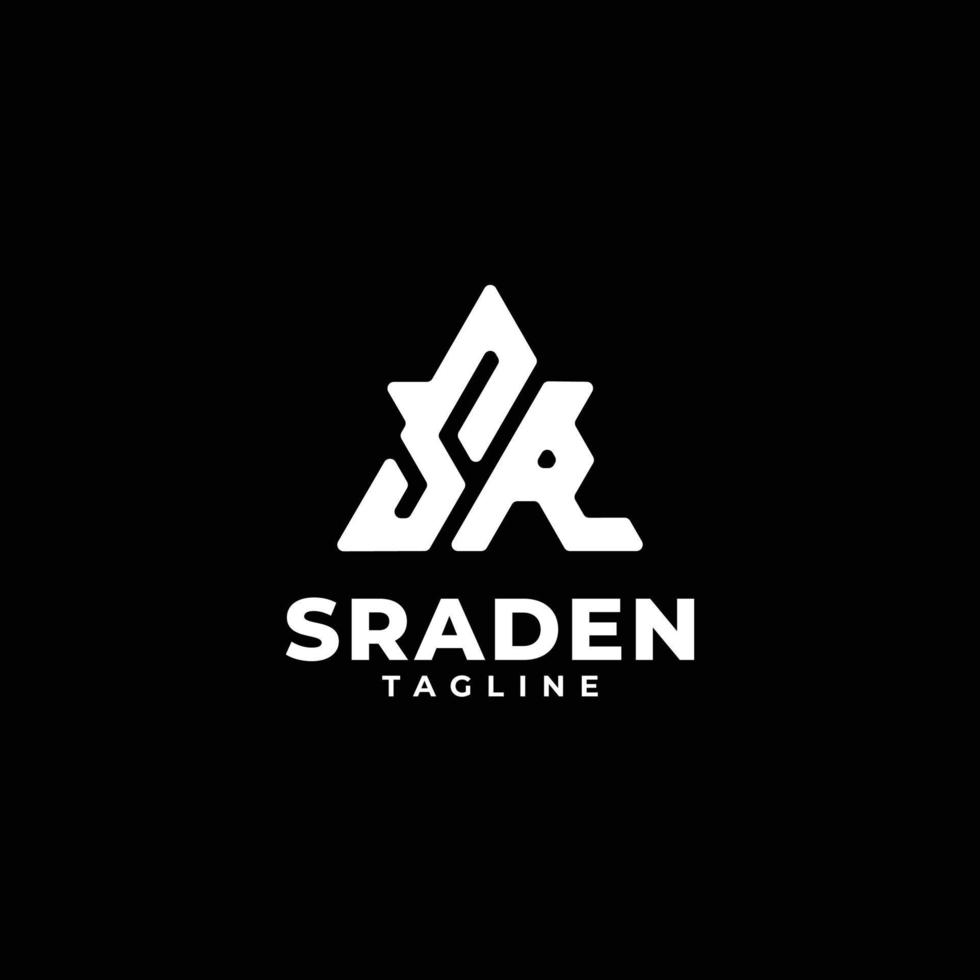 Triangle initials monogram logo with letter SR, S and R vector