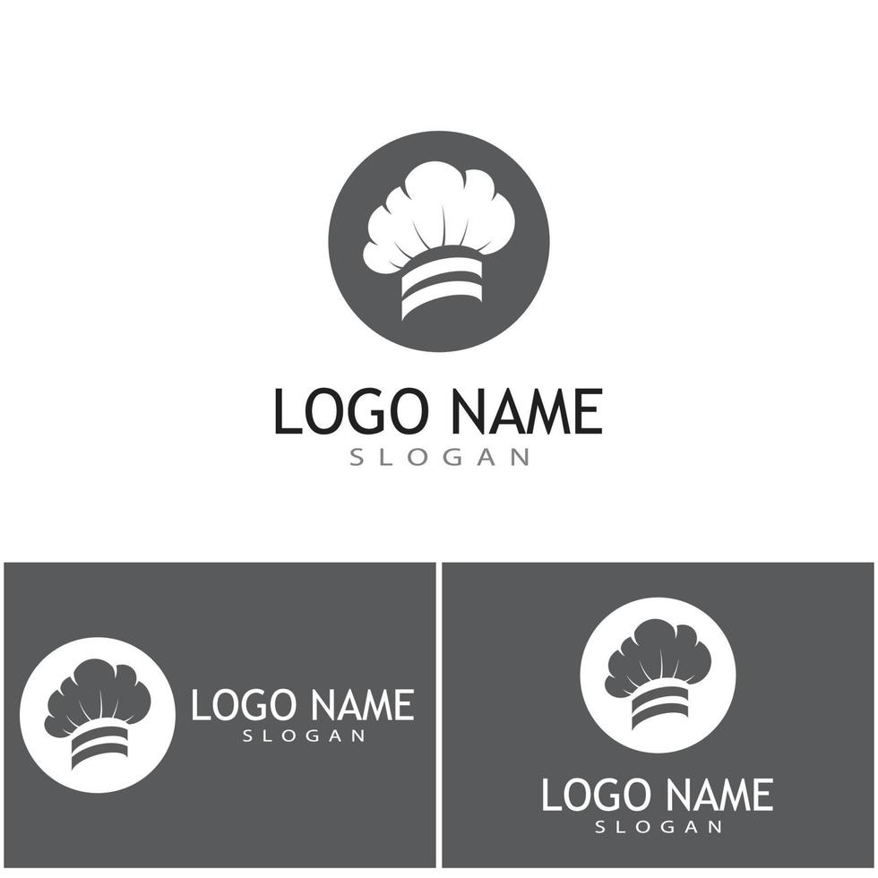 sombrero, chef, logotipo, plantilla, vector, ilustración vector