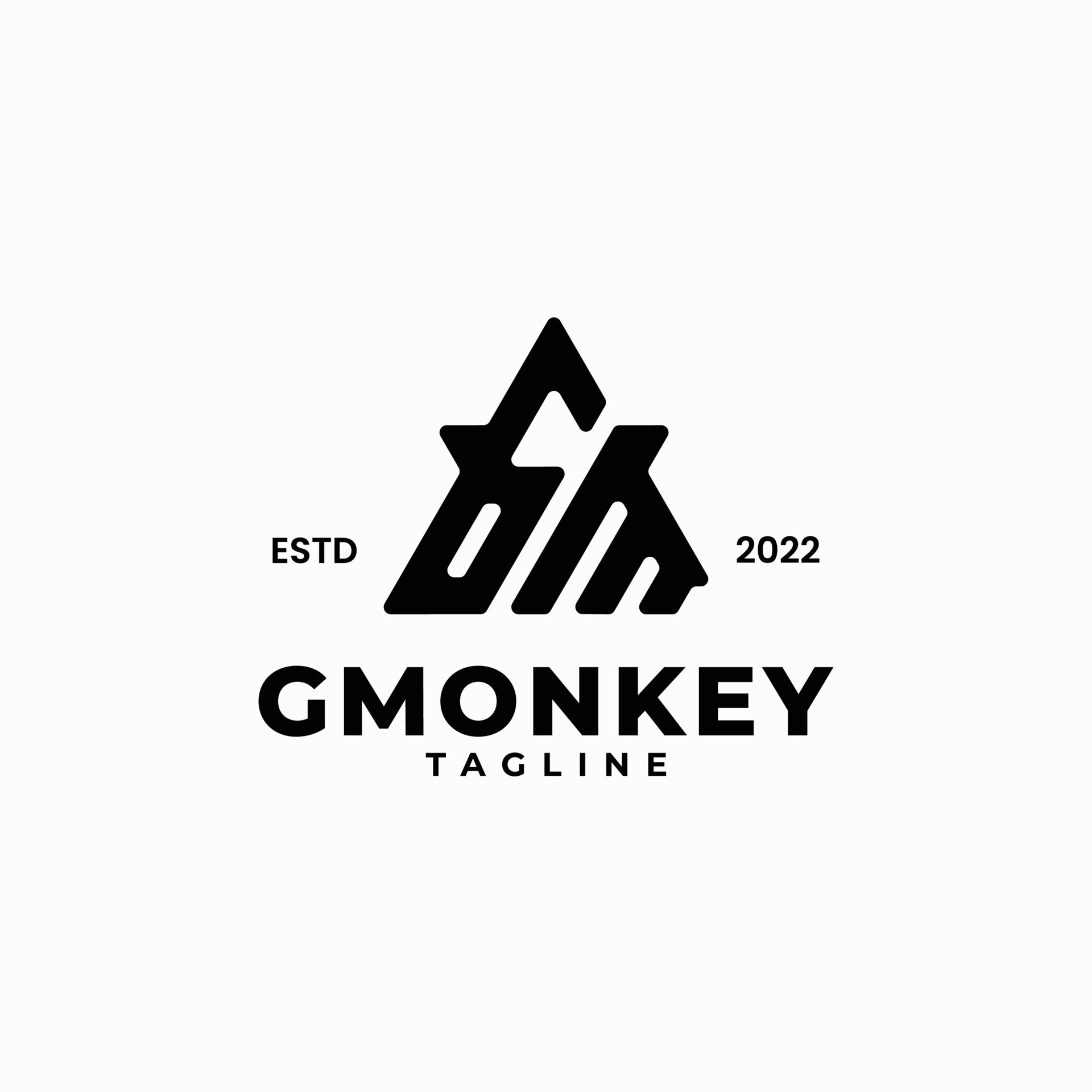 Triangle initials monogram logo with letter GM, G and M 8692794 Vector
