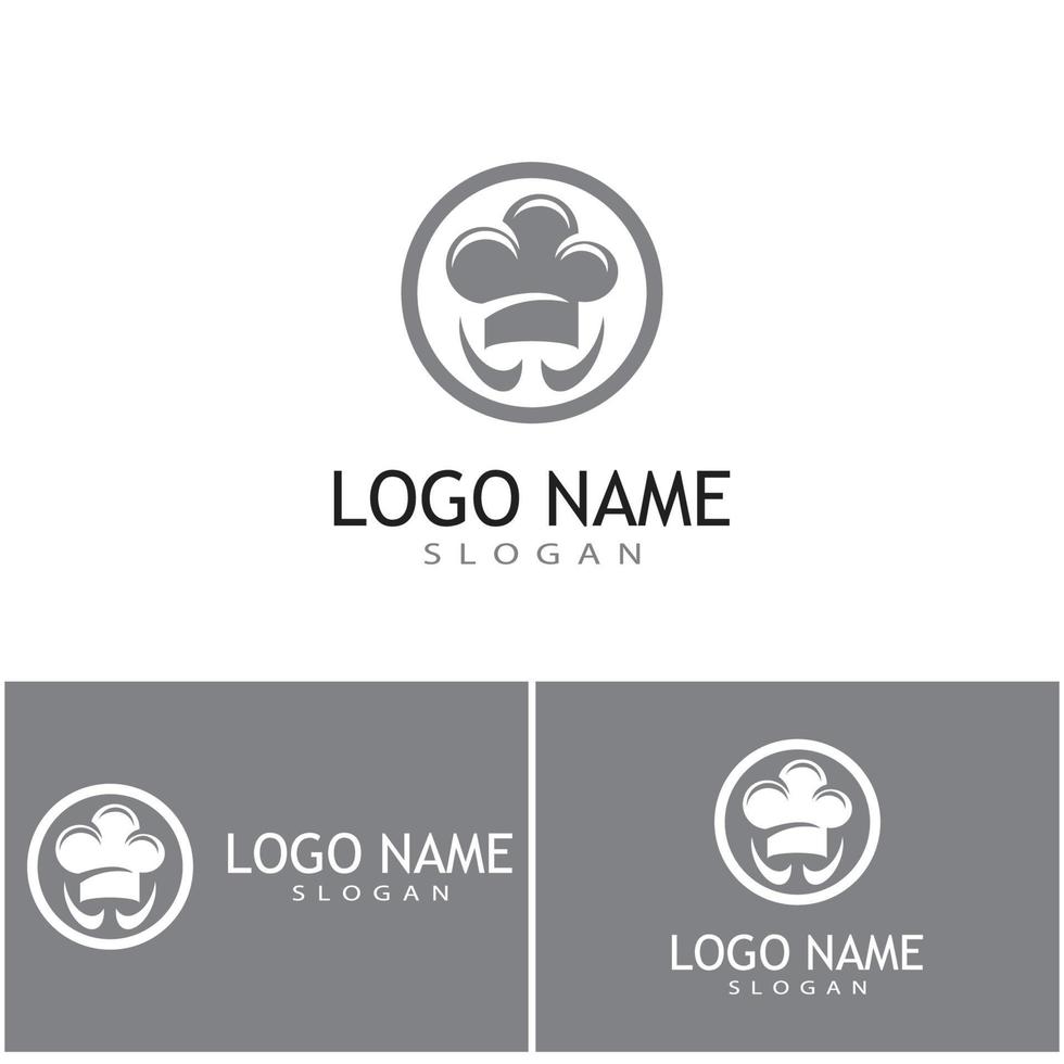 sombrero, chef, logotipo, plantilla, vector, ilustración vector