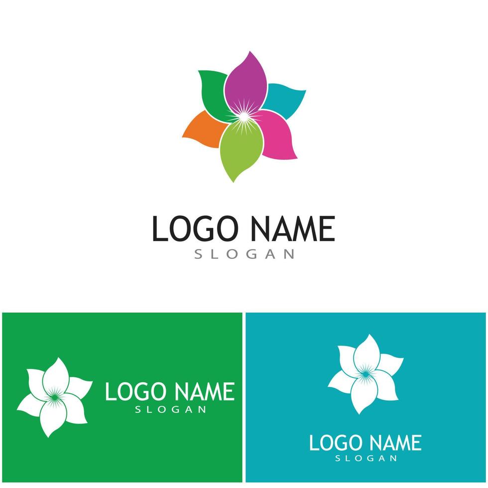 Beauty plumeria icon flowers design illustration Template vector
