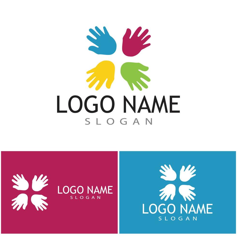 mano cuidado logo plantilla vector icono negocio