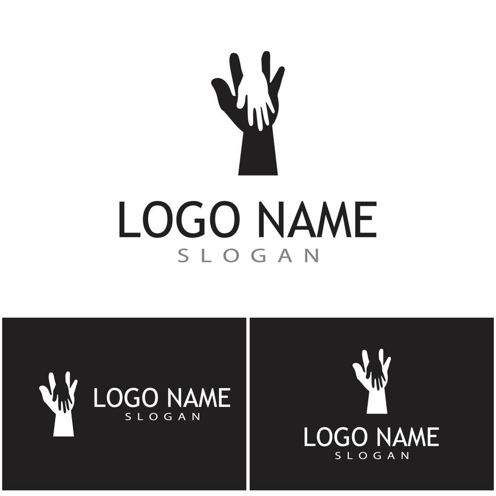 mano cuidado logo plantilla vector icono negocio