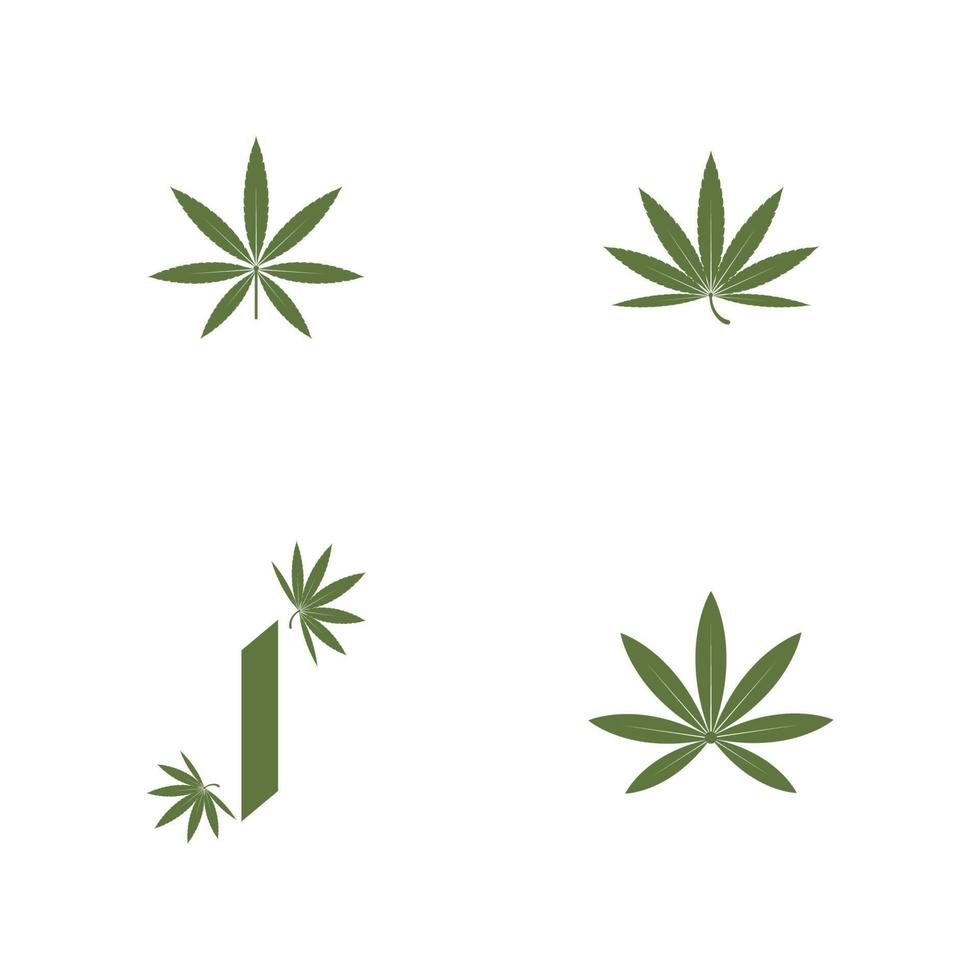 canabis logo plantilla vector símbolo naturaleza