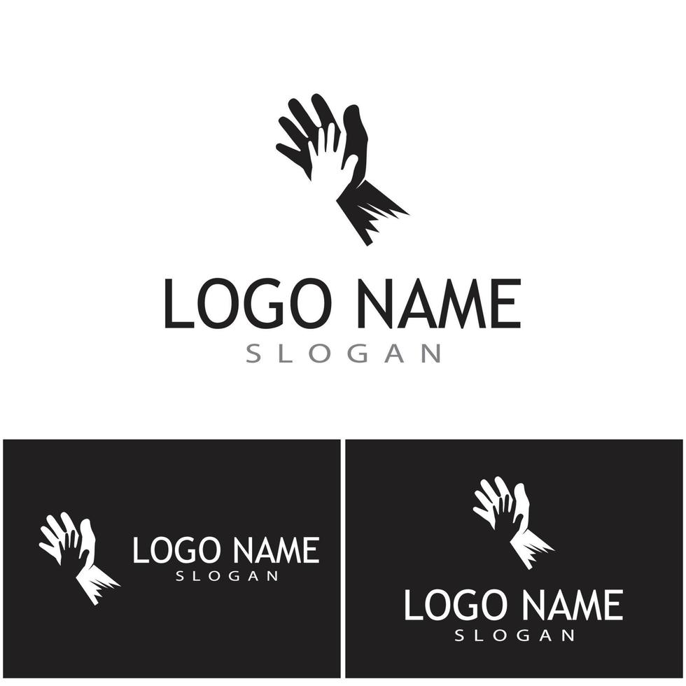 mano cuidado logo plantilla vector icono negocio