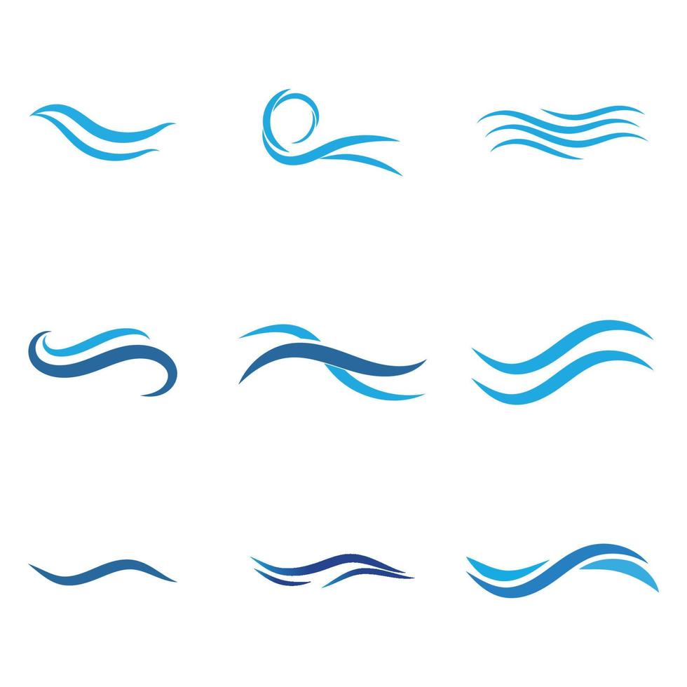 Logotipo de diseño de ilustración de vector de icono de onda de agua