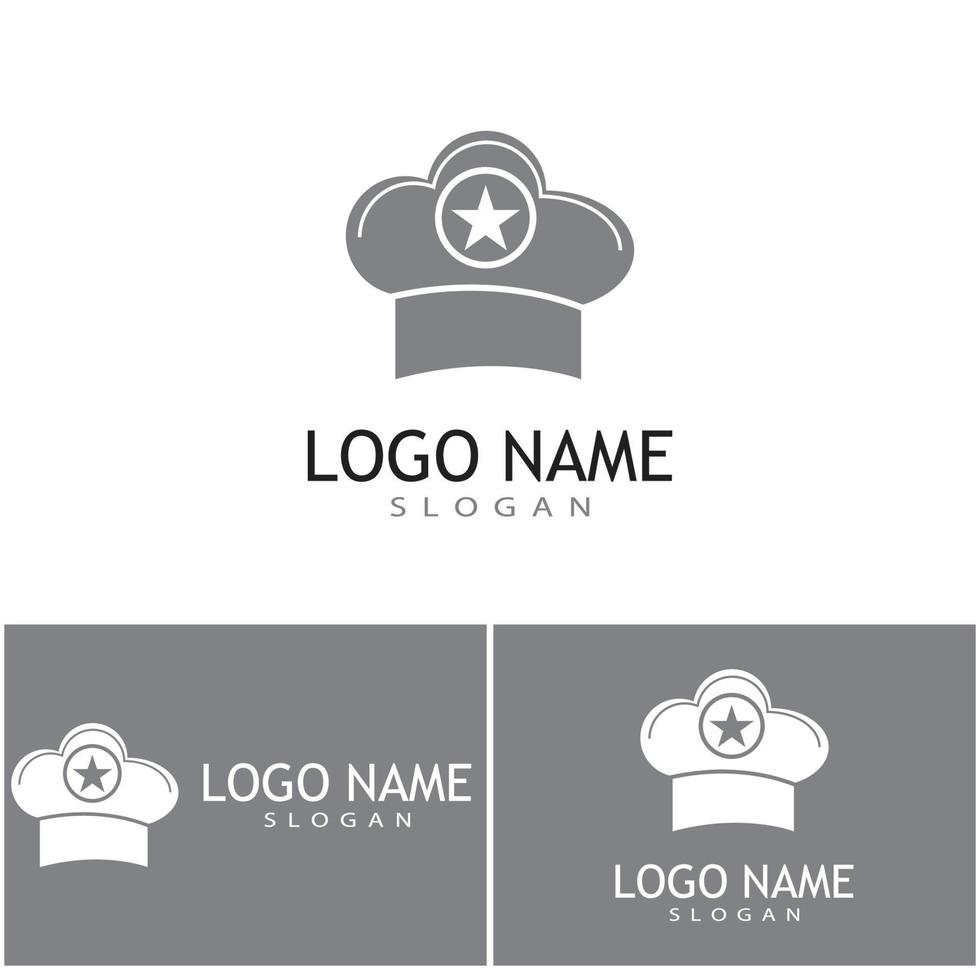 sombrero, chef, logotipo, plantilla, vector, ilustración vector