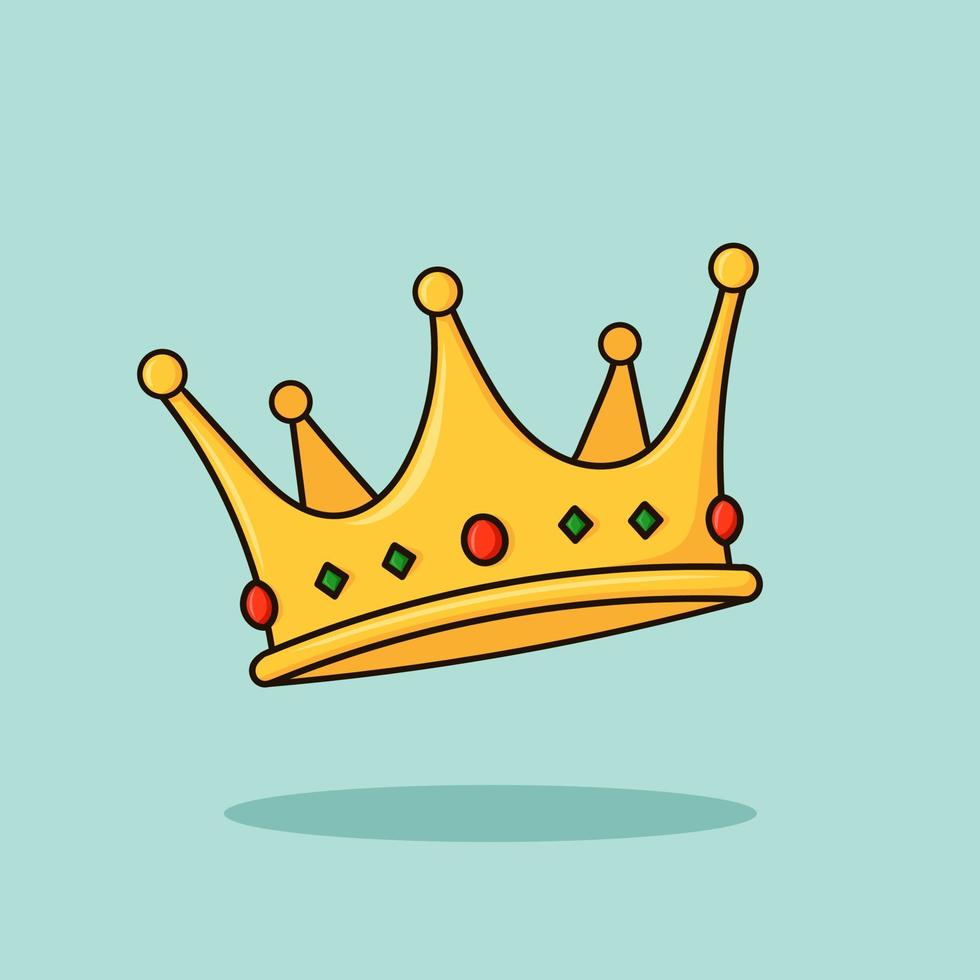 Crown Cartoon Style Vector Illustration