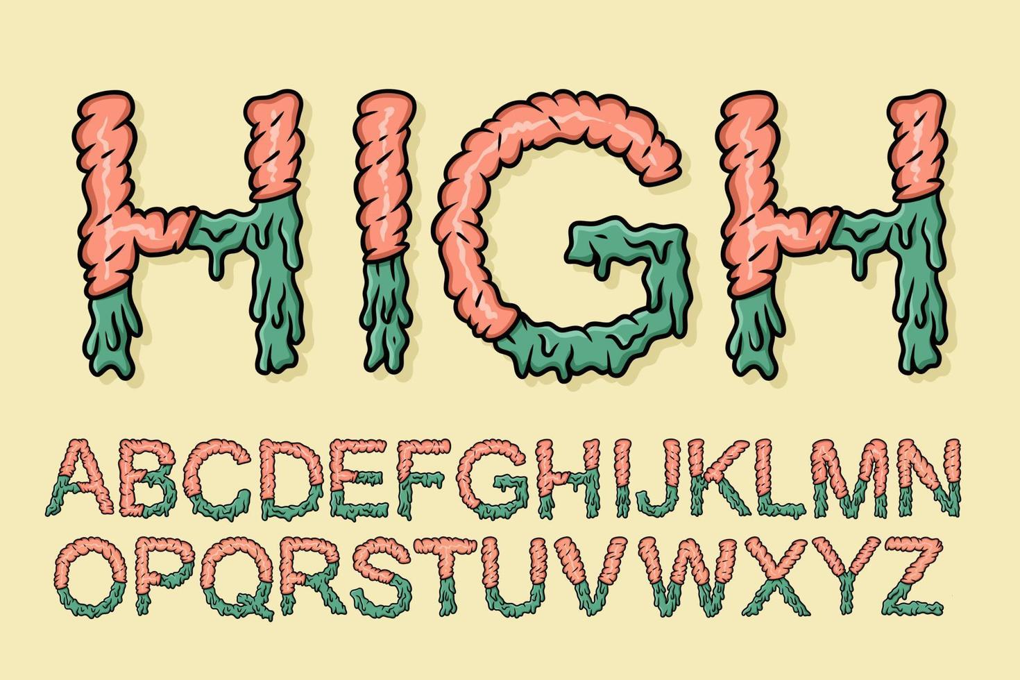 Alphabet Monster Melt text vector