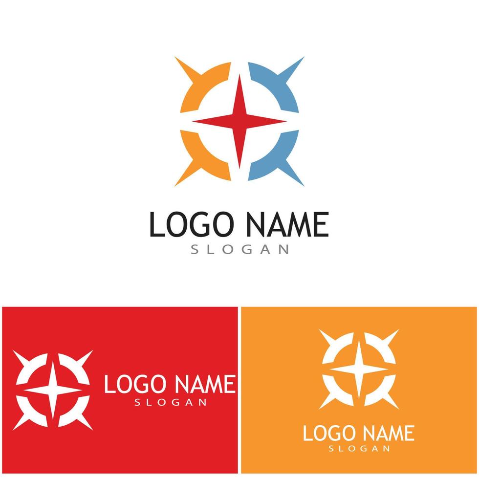 brújula icono vector ilustración diseño logotipo plantilla