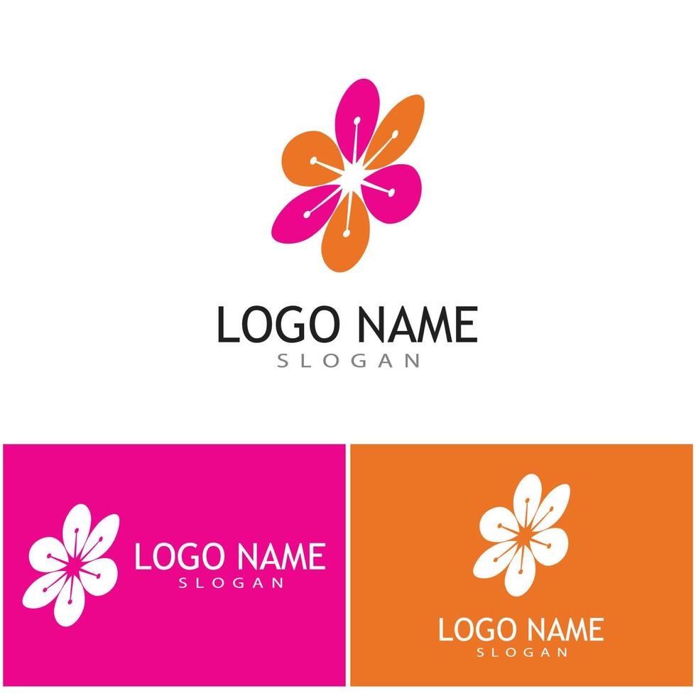 Beauty plumeria icon flowers design illustration Template vector