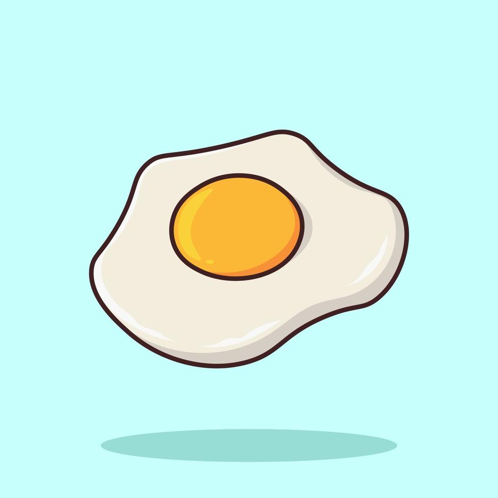 Fried Egg Cartoon Vector Illustration