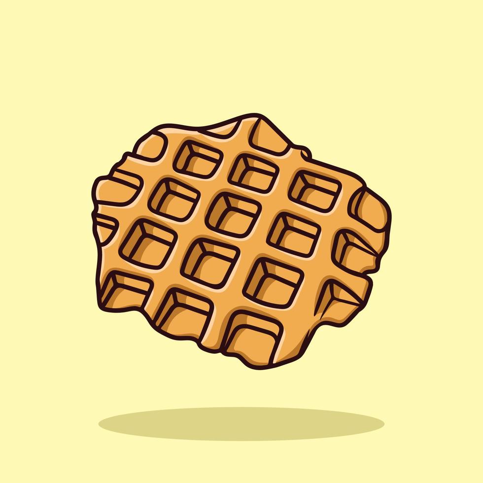 Belgian Waffle Cartoon Vector Illustration