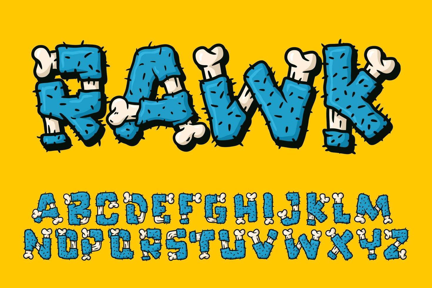 Alphabet Bone Zombie text vector Letters