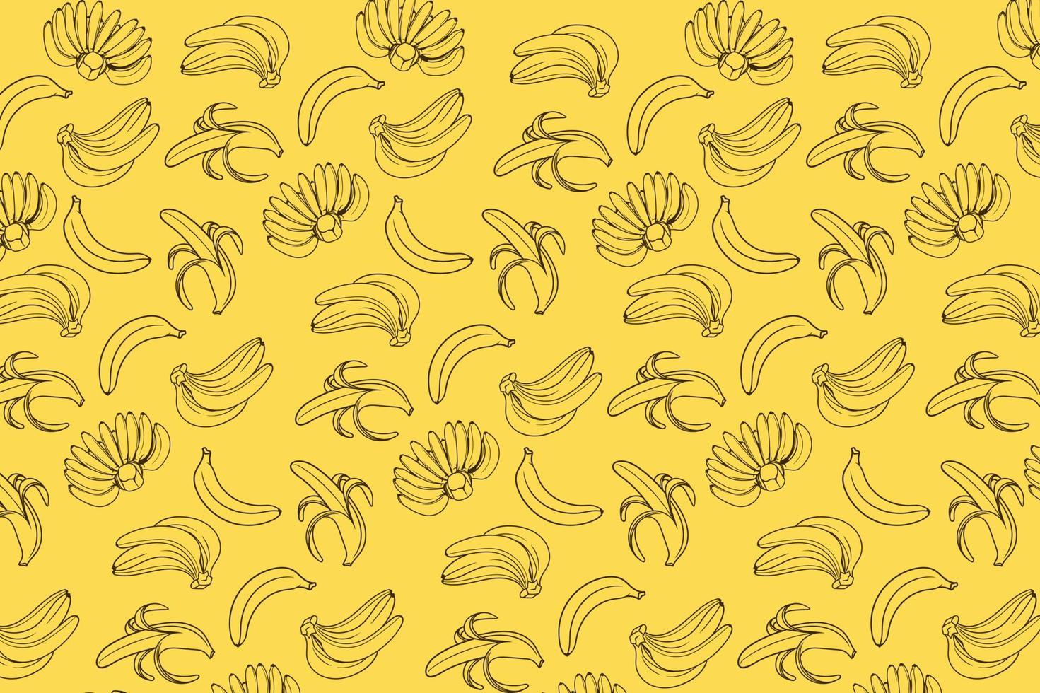 Hand Drawn Banana Fruit Background Vector