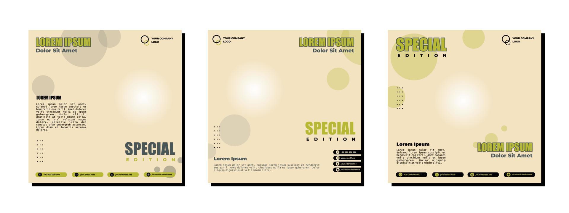 Social media posts template modern design, for digital marketing online vector