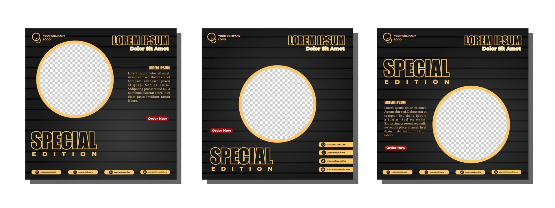 Social media posts template modern design, for digital marketing online. vector