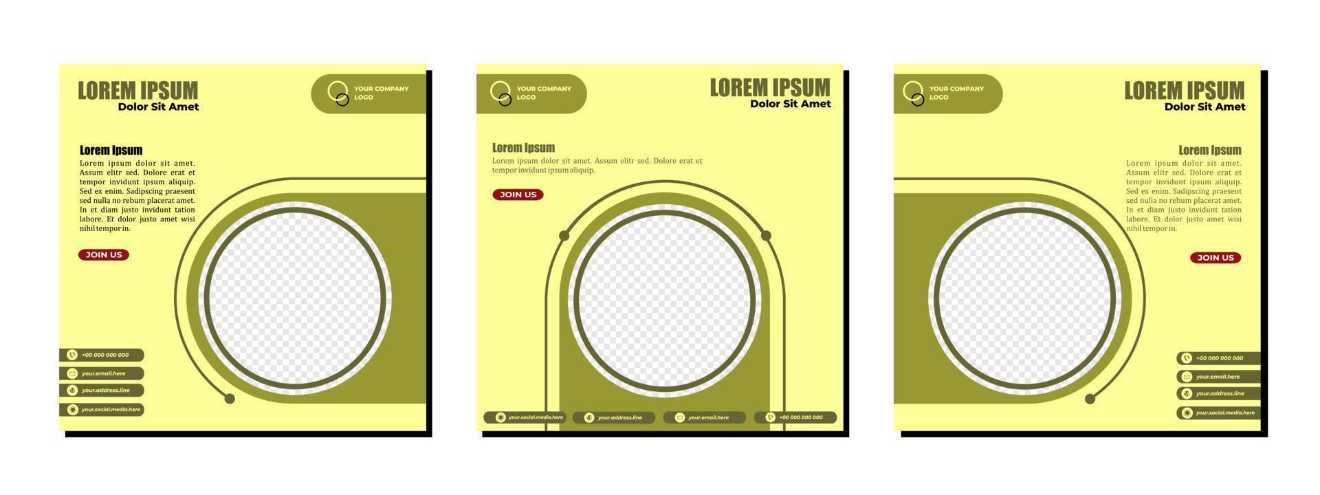 Social media posts template modern design, for digital marketing online vector
