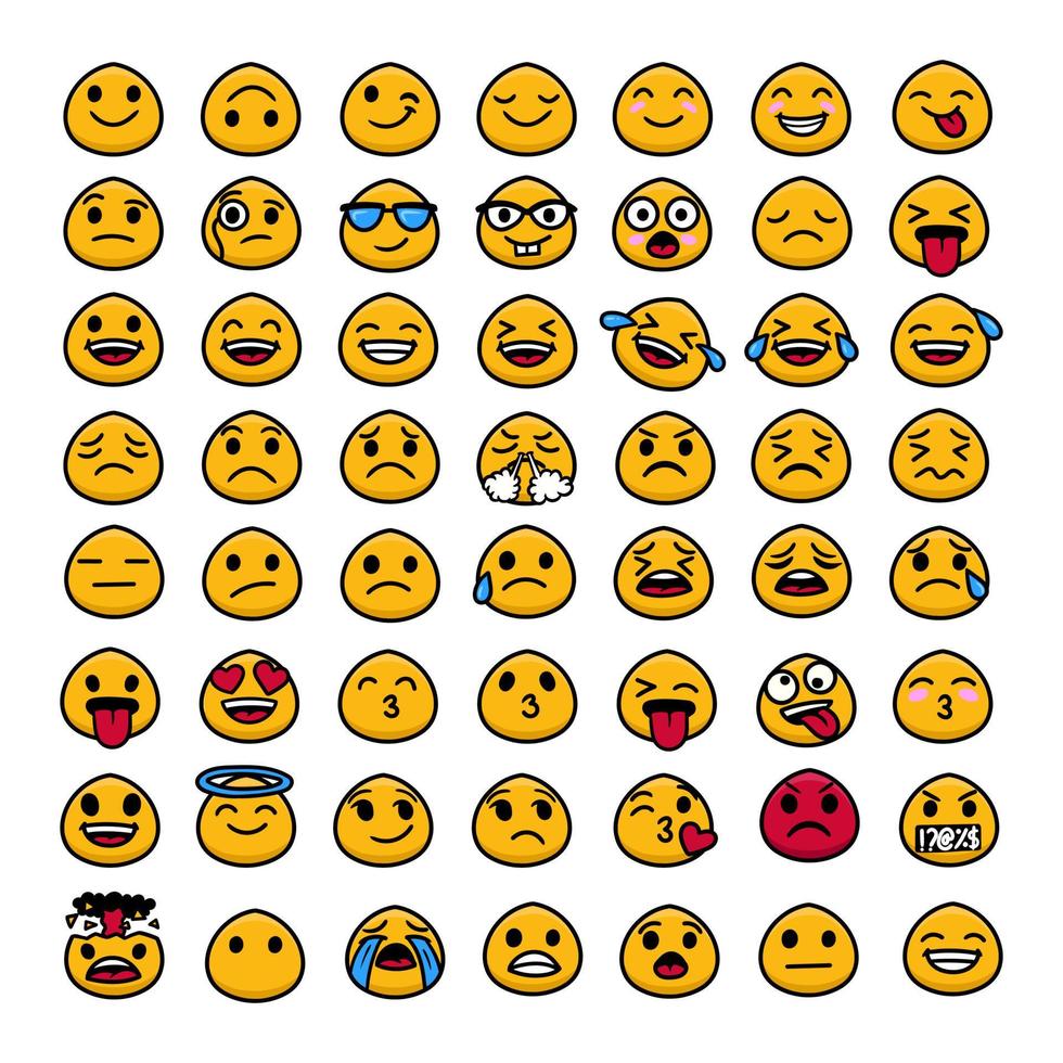 establecer emoji vector varios vector gratis