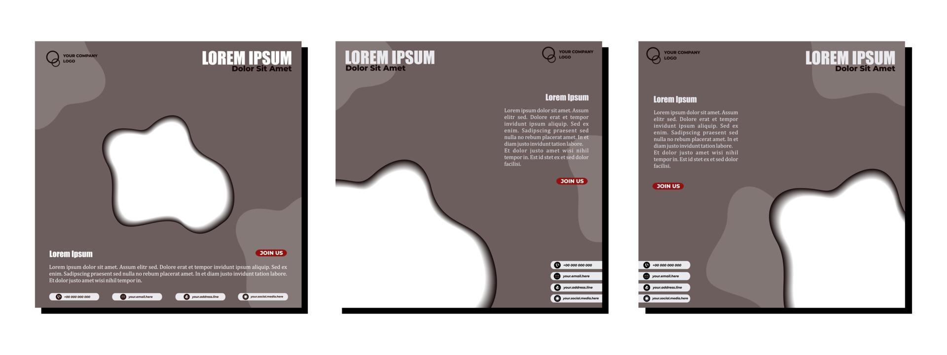 Social media posts template modern design, for digital marketing online. vector