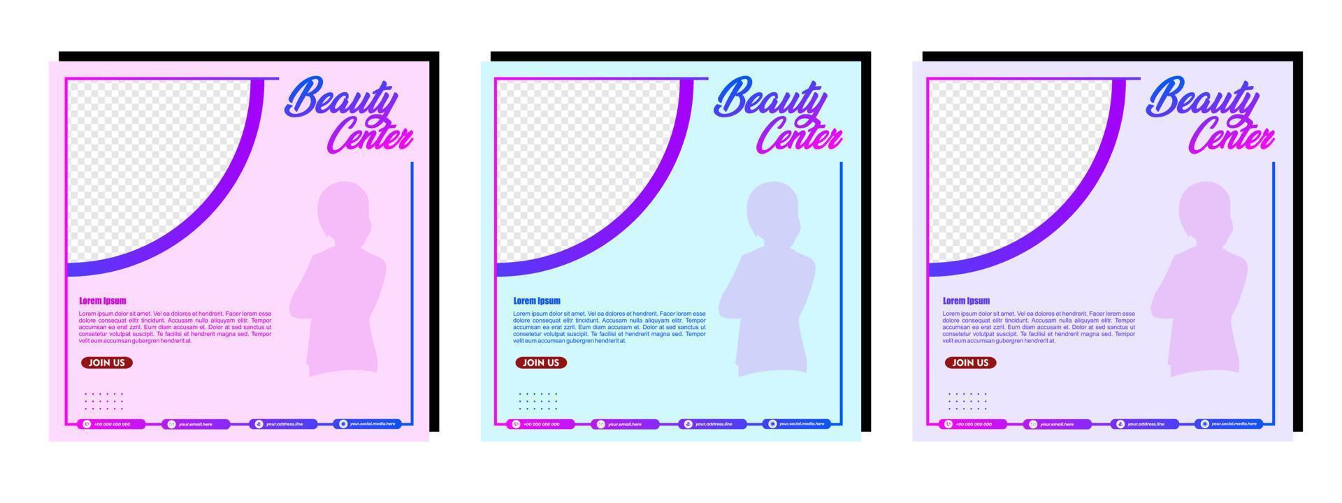 Vector Spa Beauty Centre Social media posts template modern design, for digital marketing online