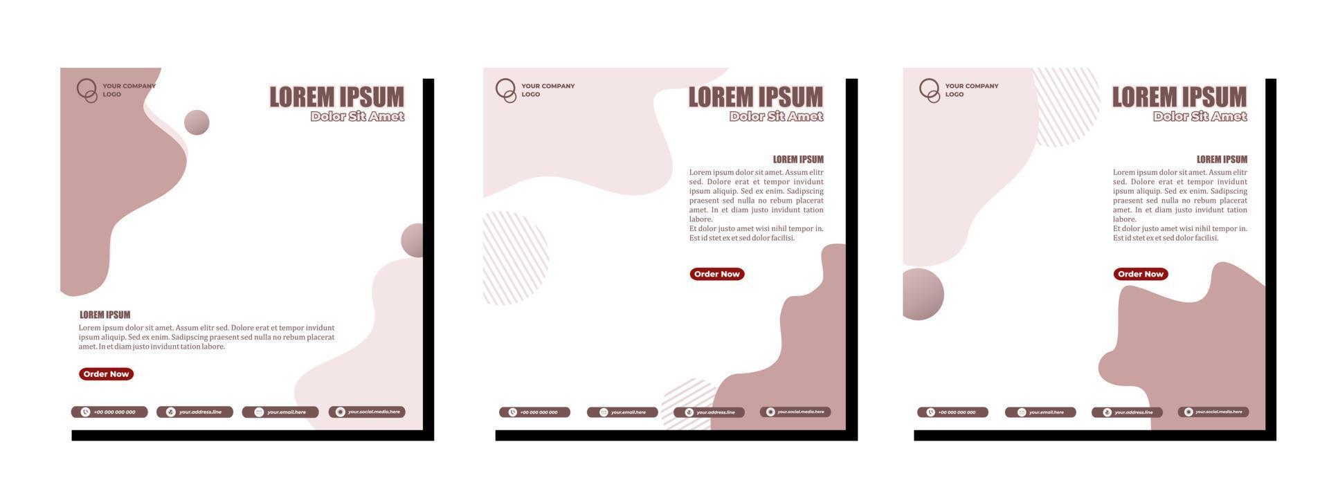 Social media posts template modern design, for digital marketing online. vector