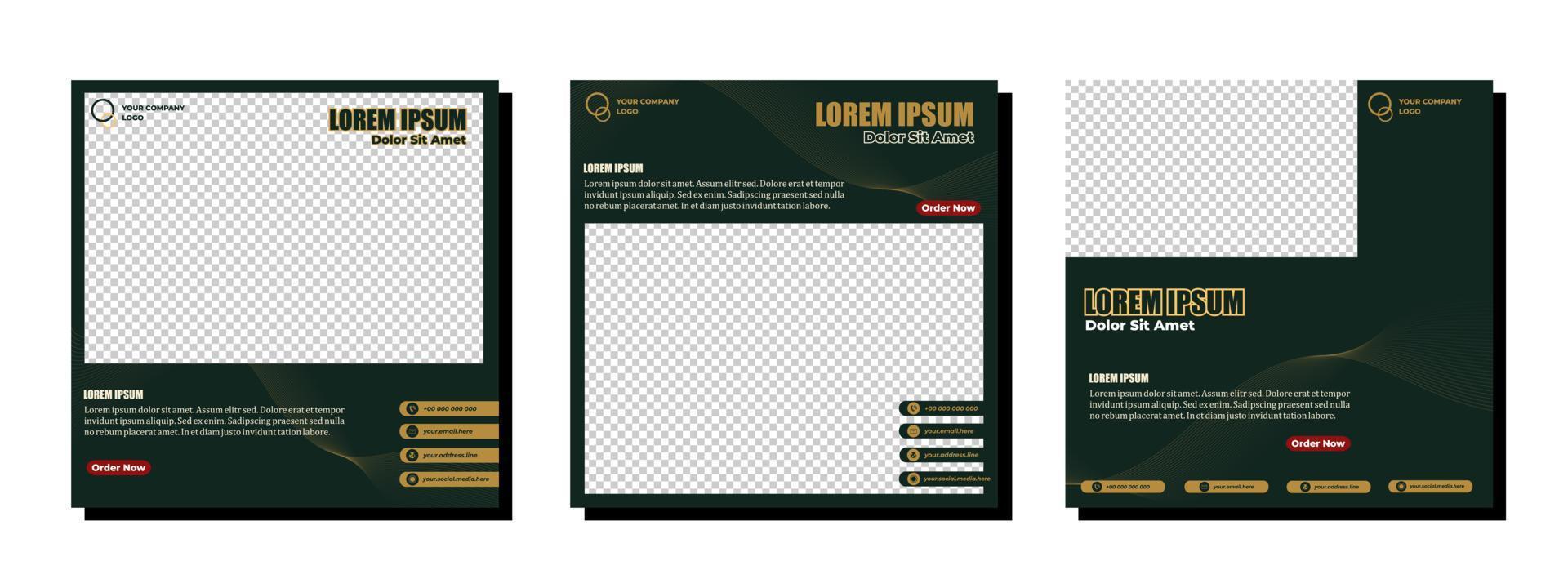 Social media posts template modern design, for digital marketing online. vector