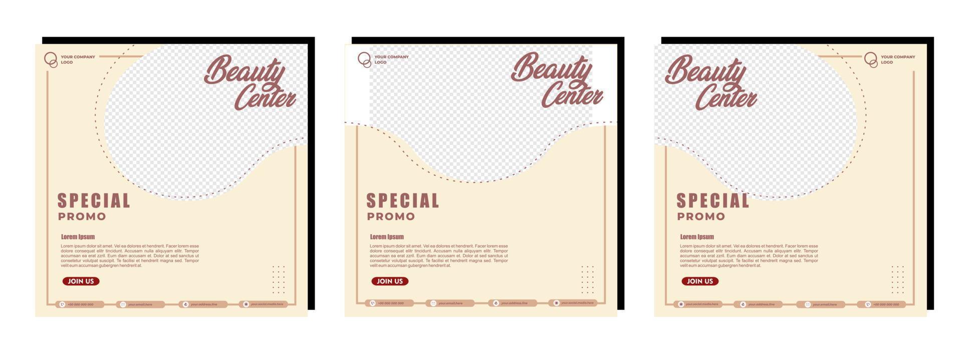 Vector Spa Beauty Centre Social media posts template modern design, for digital marketing online