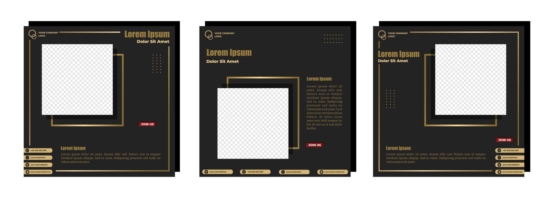 Social media posts template modern design, for digital marketing online vector