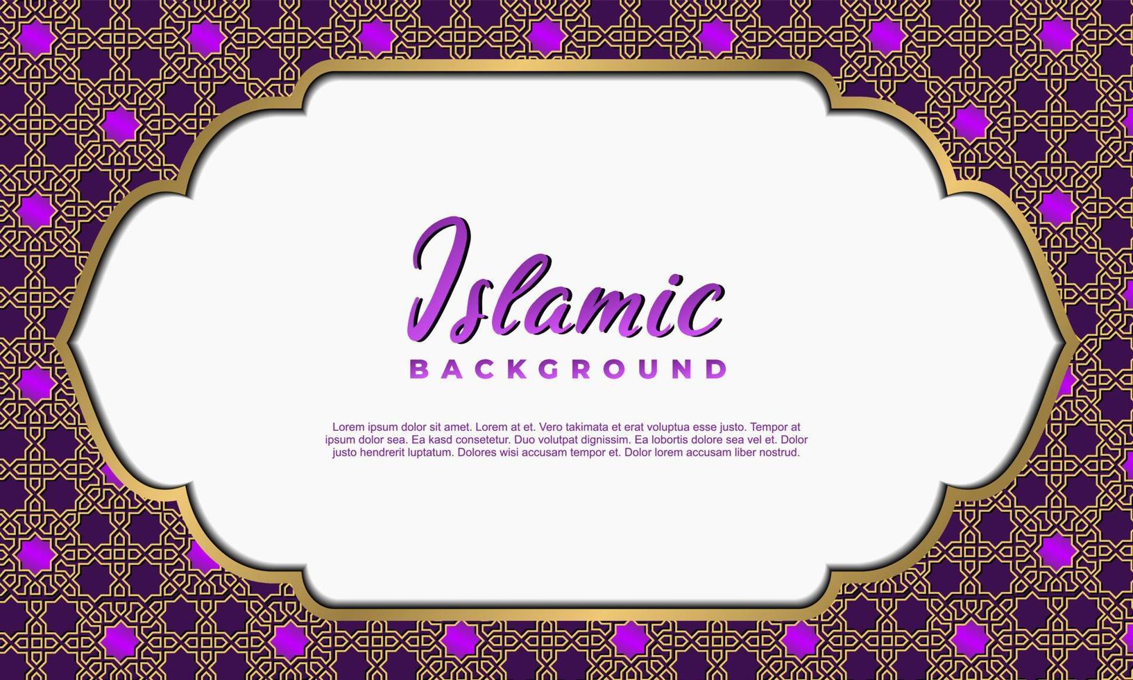 Arabic elegant luxury ornamental islamic background with islamic pattern decorative ornament vector