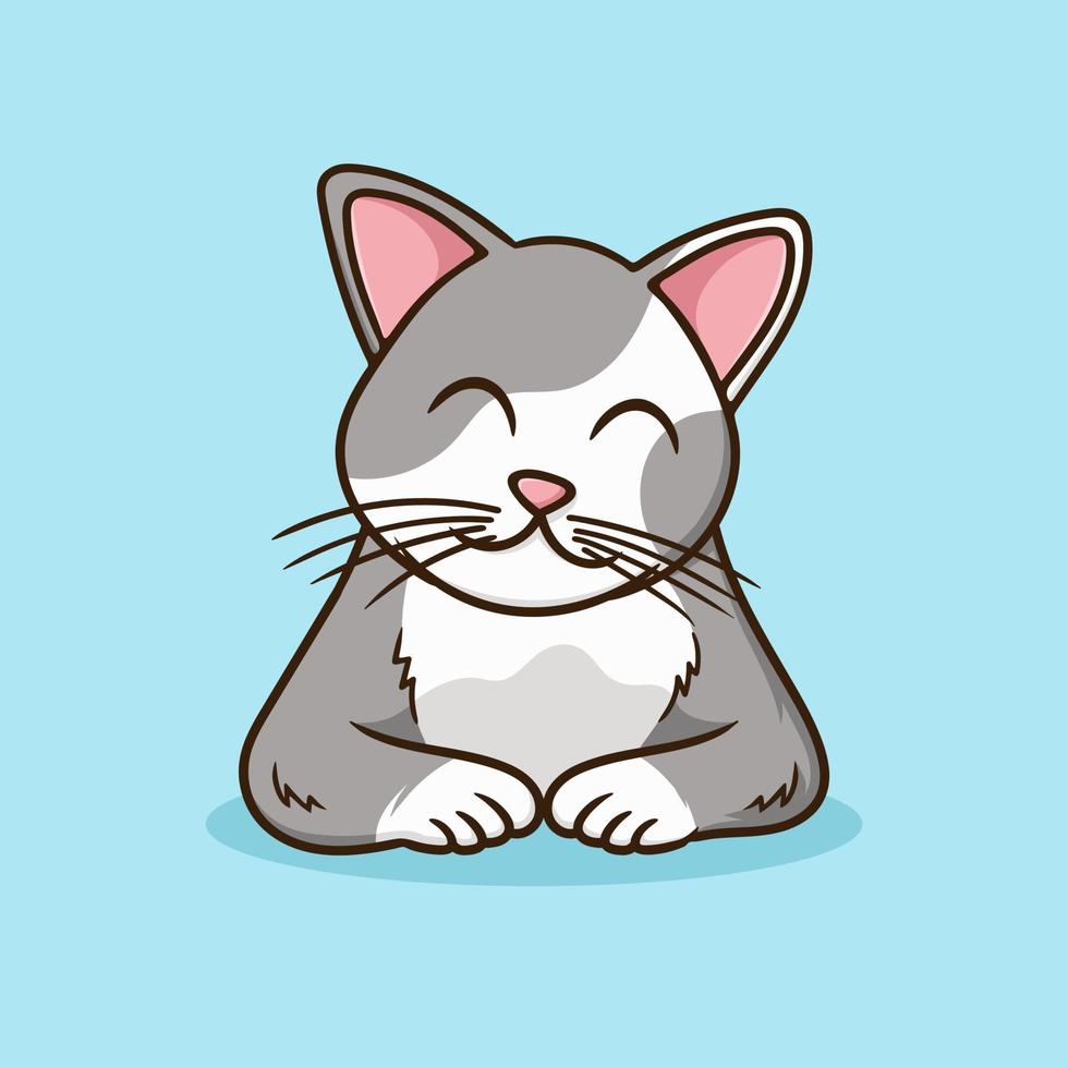 gato adulto feliz vector de dibujos animados