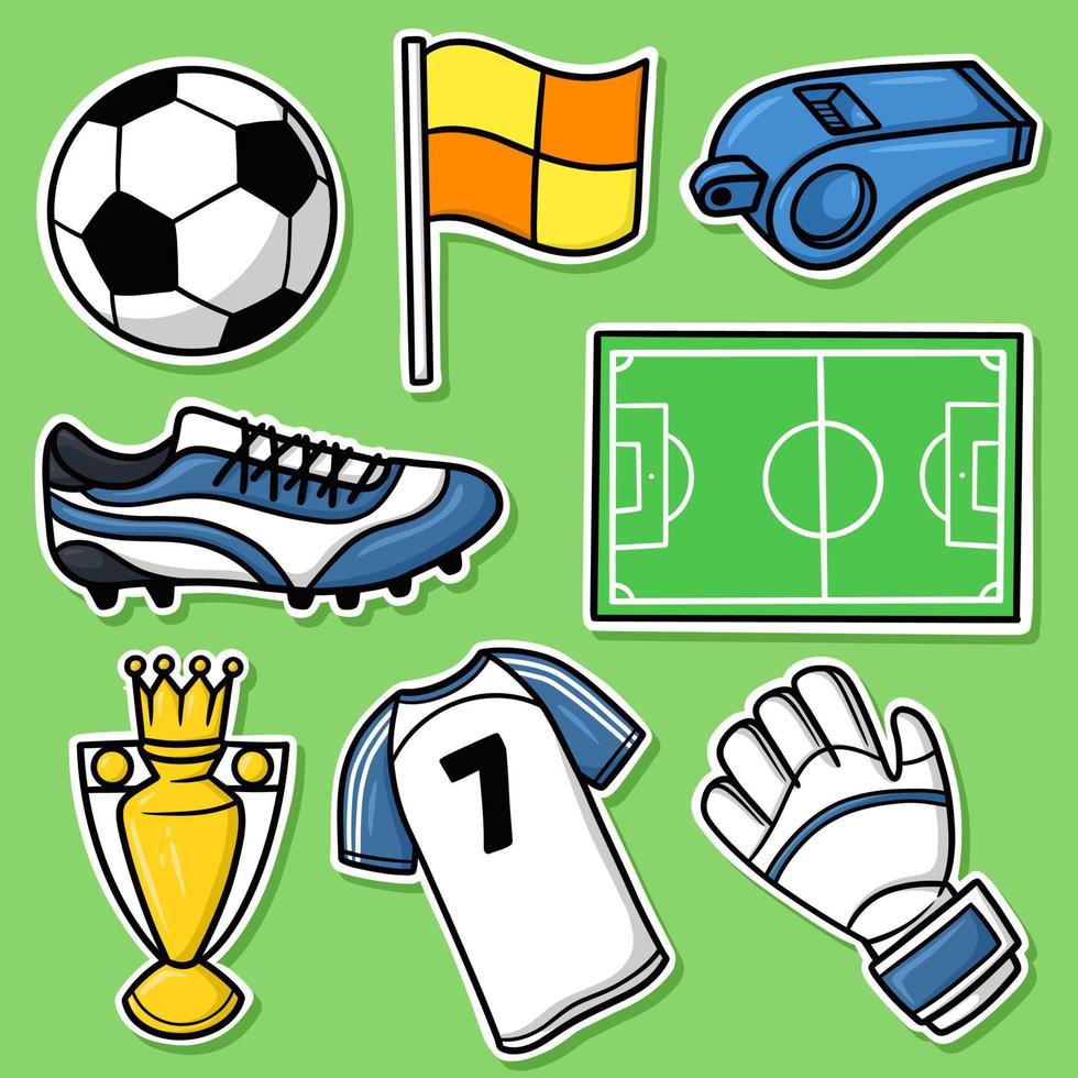 Sticker set football Cartoon Vector 8693509 Vector Art at Vecteezy