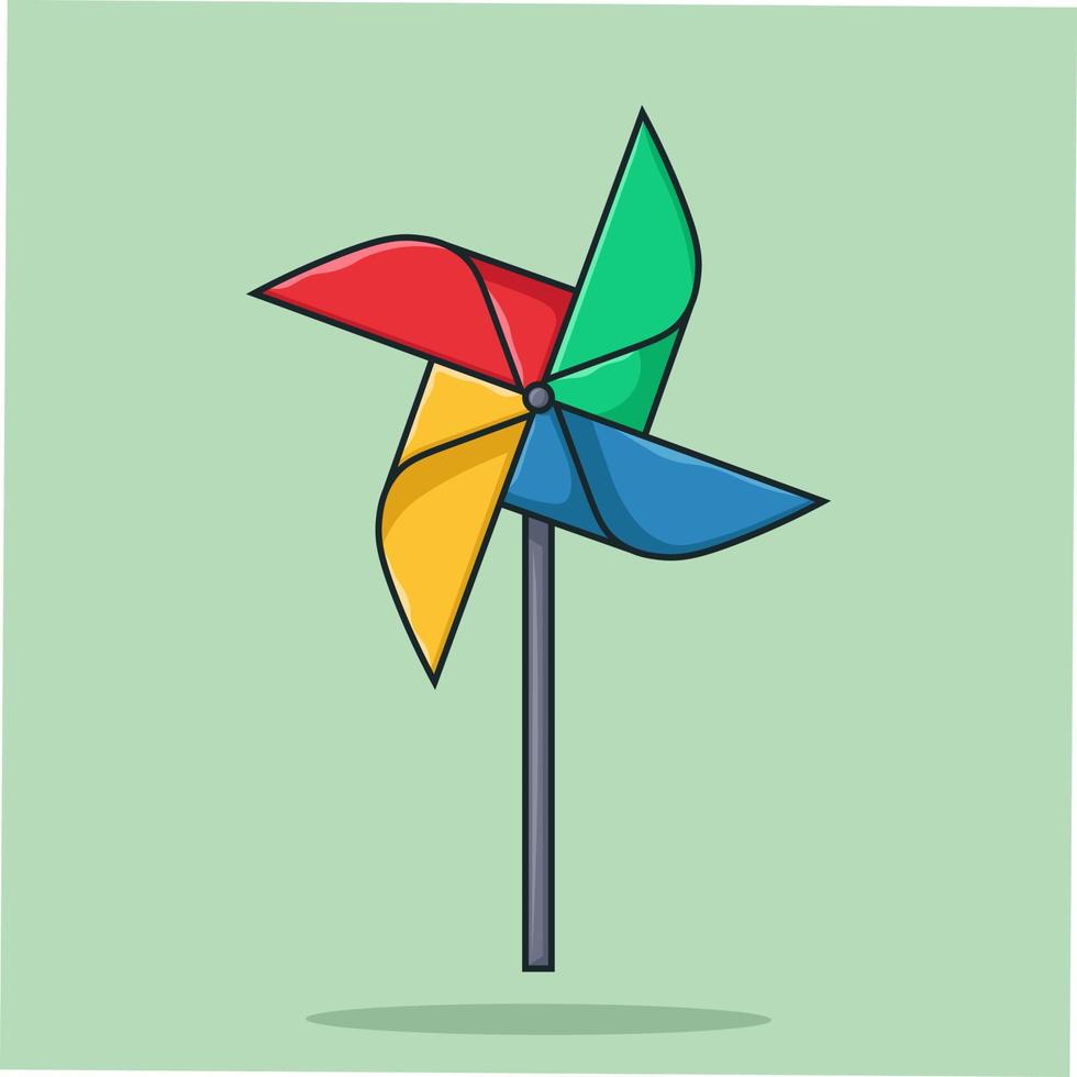 Pinwheel Cartoon Vector Illustration