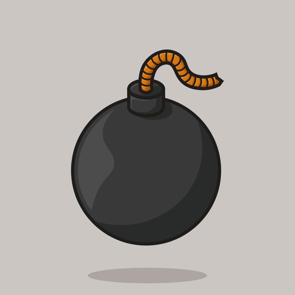 Round black bomb Cartoon Vector Illustration