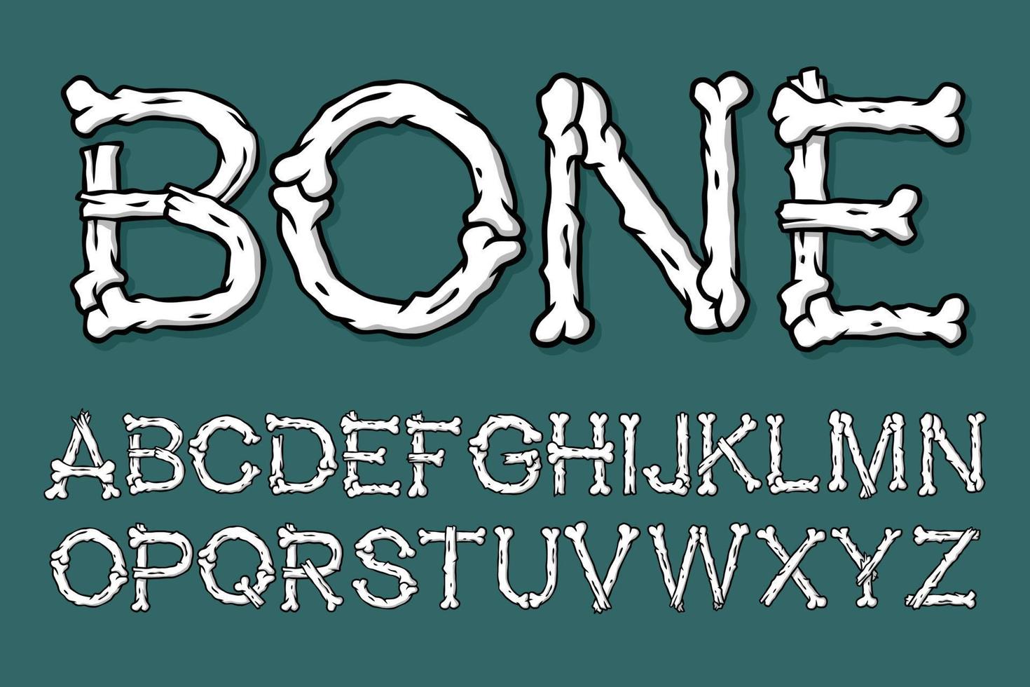 Alphabet Bone text vector