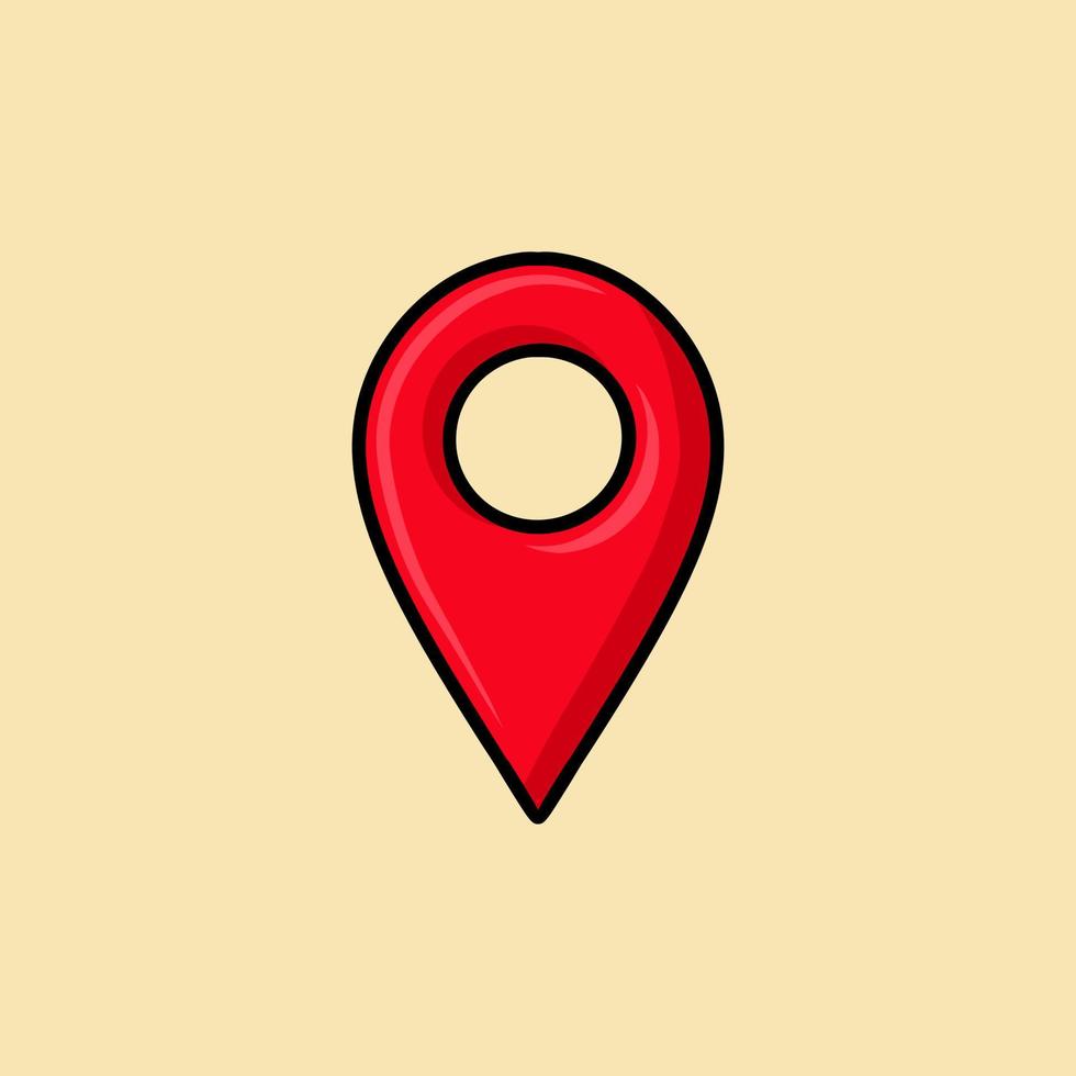 Maps Pin Location Vector Cartoon Illustration