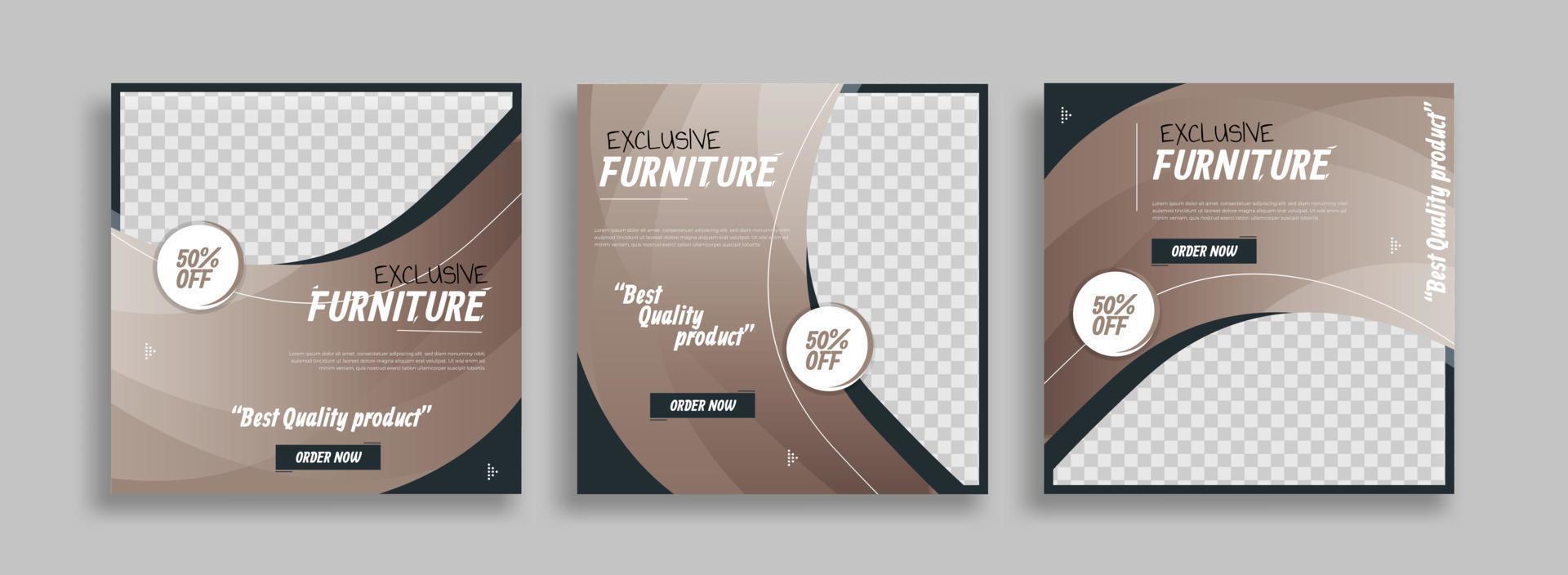 furniture sosial media post template vector