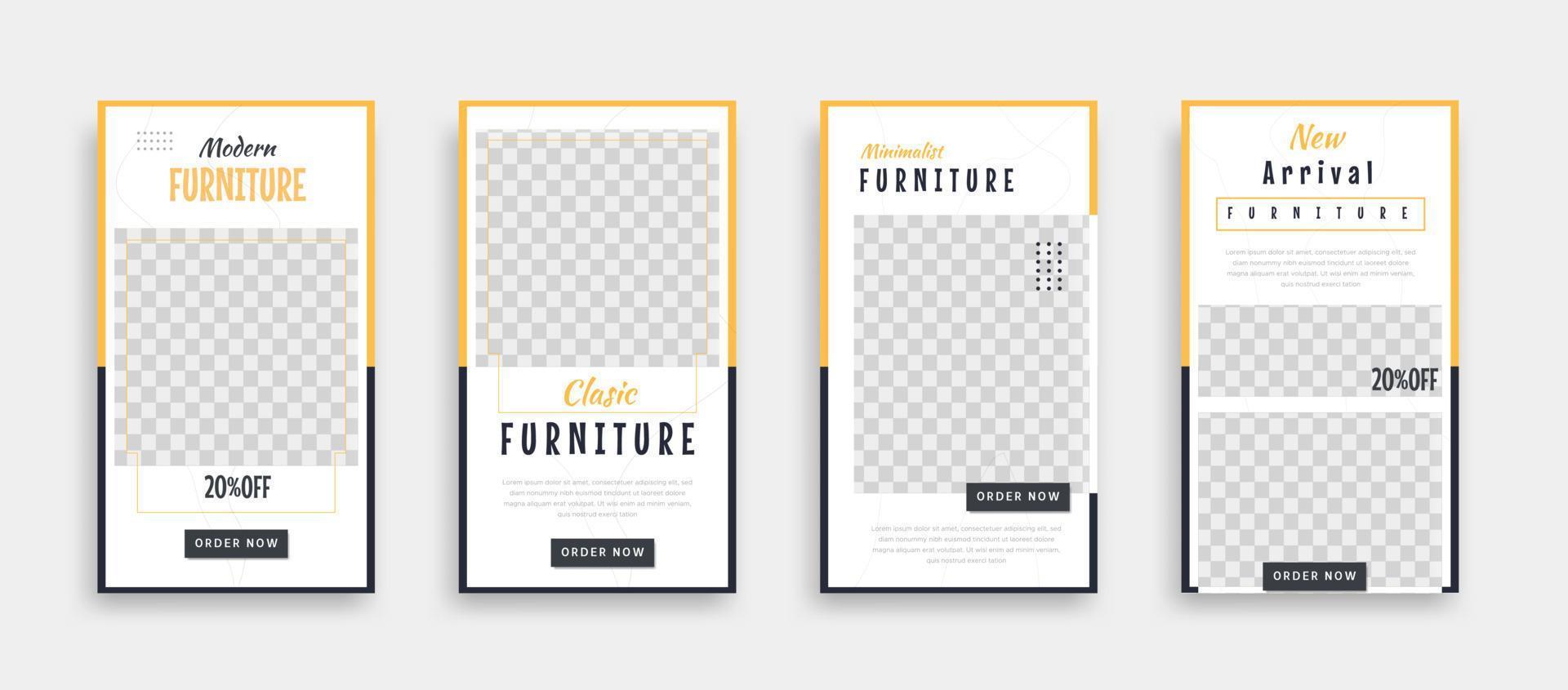 furniture sosial media post template vector