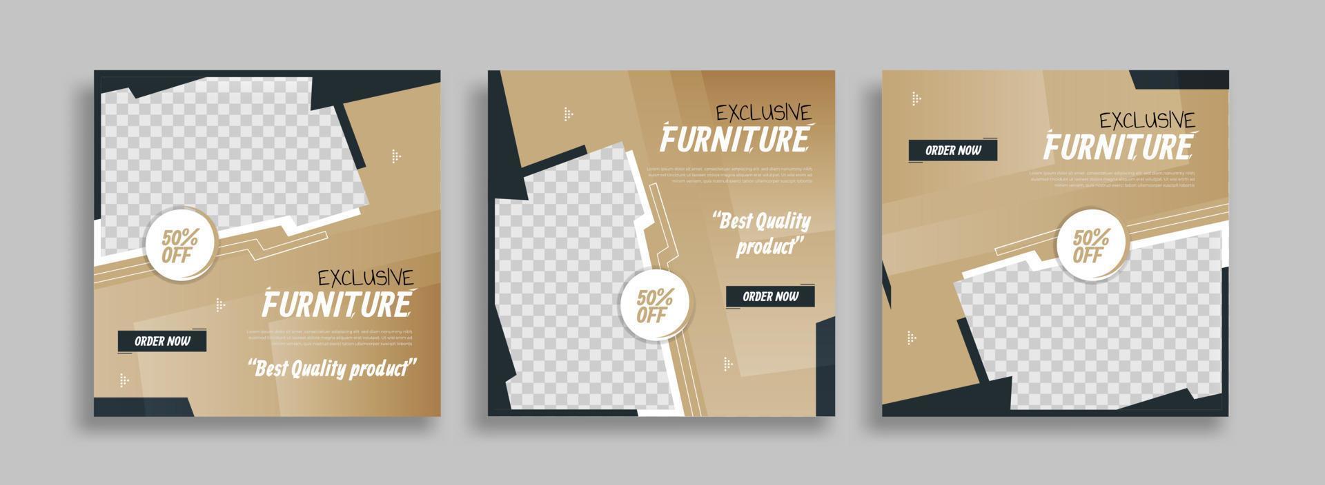 furniture sosial media post template vector