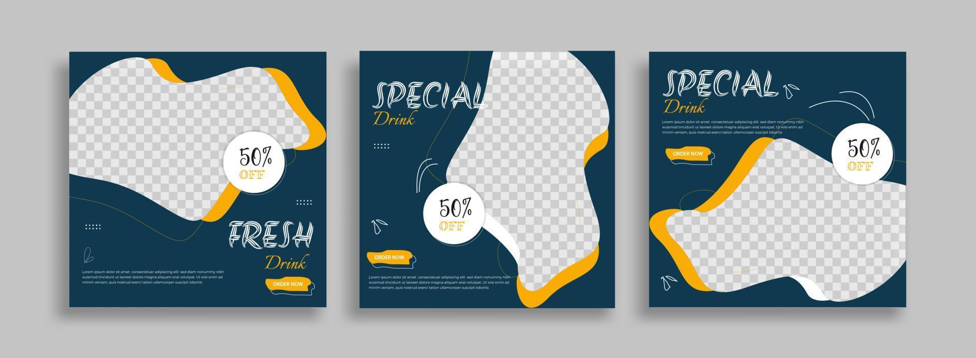 food menu sosial media post template vector