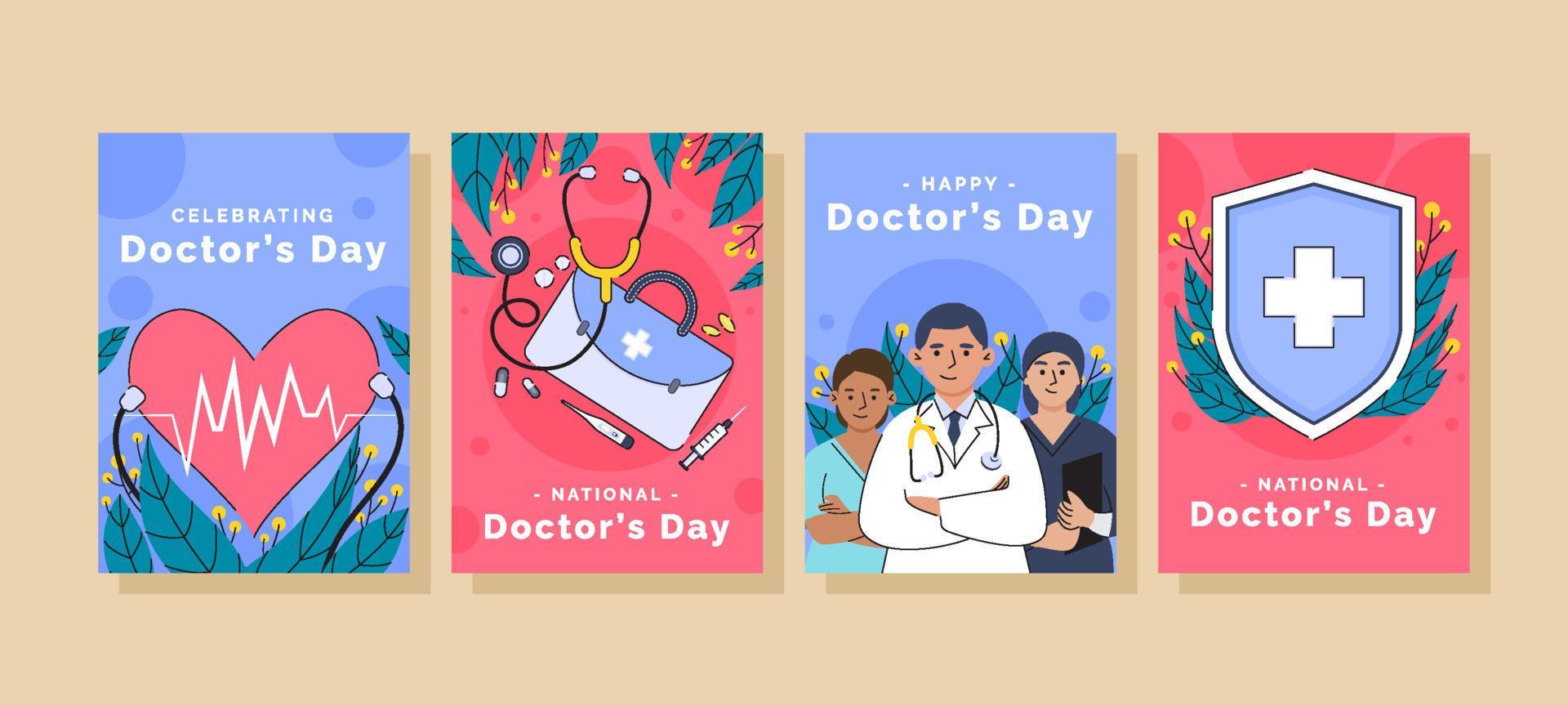 National Doctor Day Cards Collection 8693697 Vector Art at Vecteezy