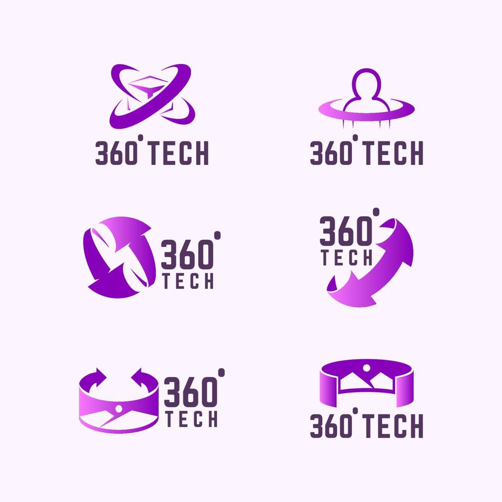 360 Degree Technology Logo Set vector