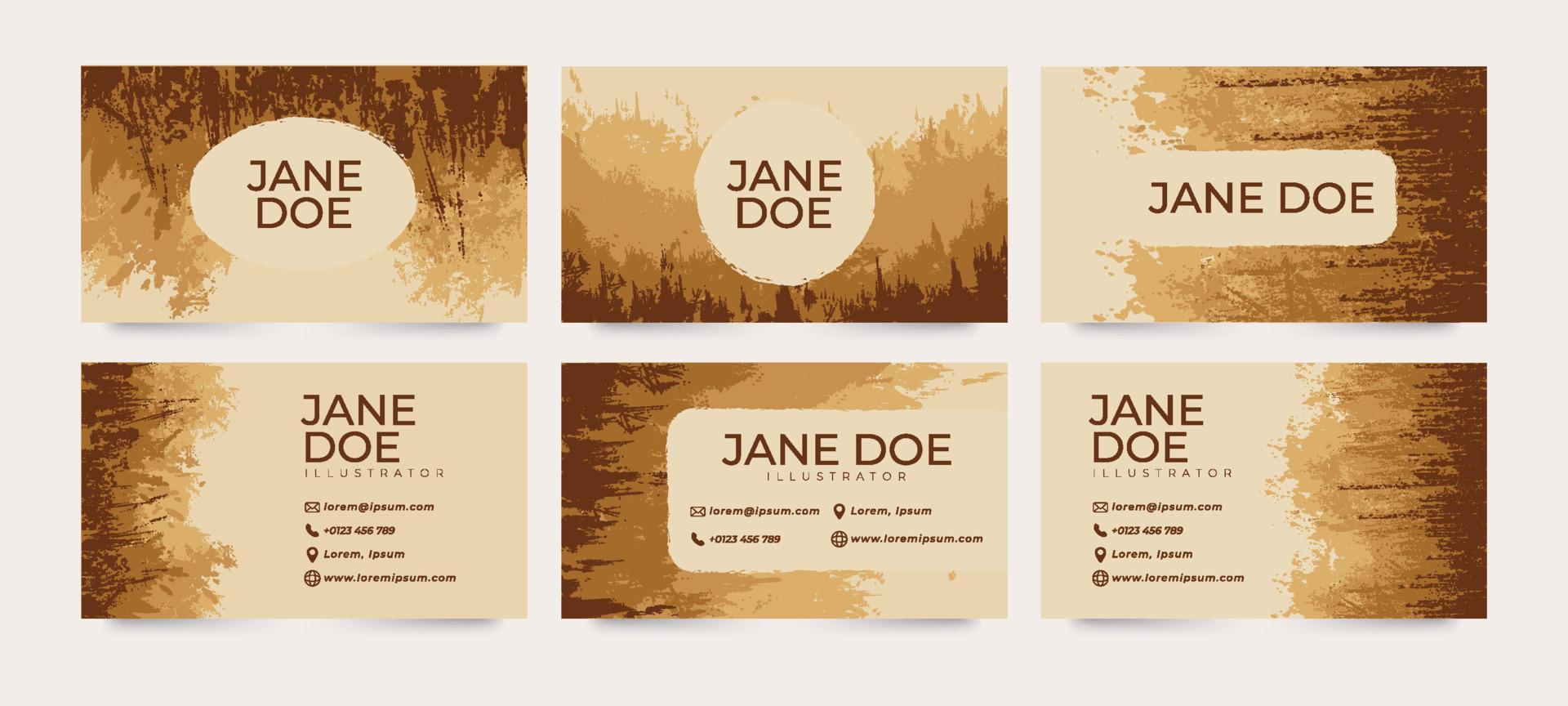 Brown Rustic Name Card Template vector