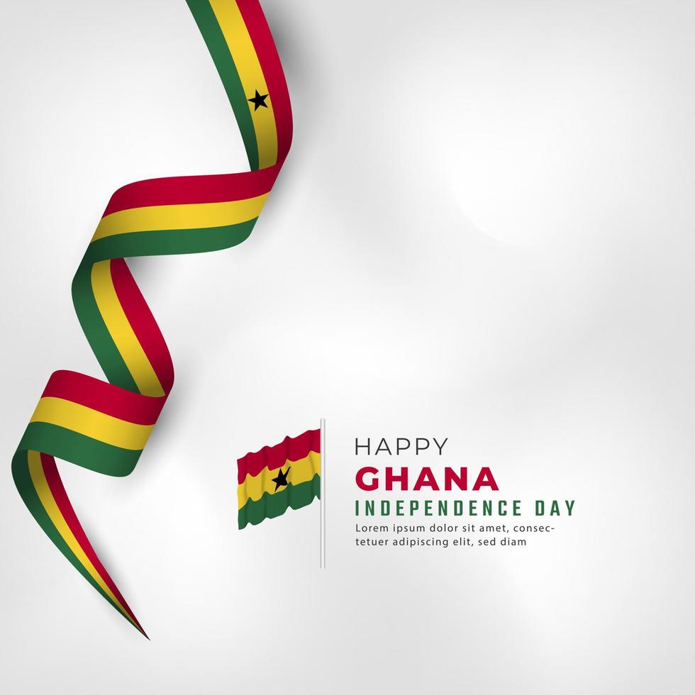 feliz día de la independencia de ghana 6 de marzo celebración ilustración de diseño vectorial. plantilla para poster, pancarta, publicidad, tarjeta de felicitación o elemento de diseño de impresión vector