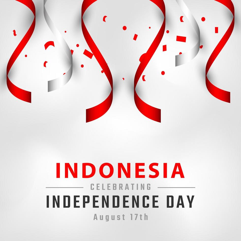 Happy Indonesia Independence Day 17 August Celebration Vector Design Illustration. Template for Poster, Banner, Advertising, Greeting Card or Print Design Element