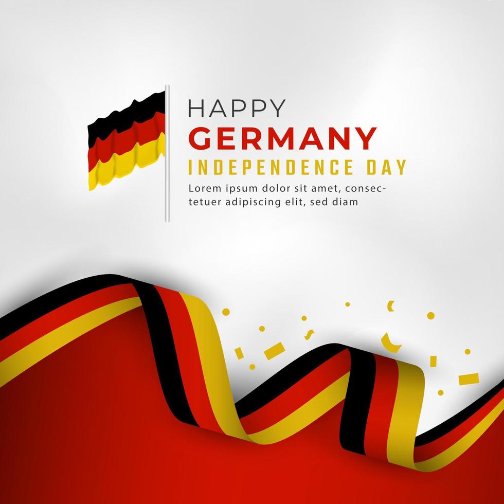 Happy Germany Independence Day October 3th Celebration Vector Design Illustration. Template for Poster, Banner, Advertising, Greeting Card or Print Design Element